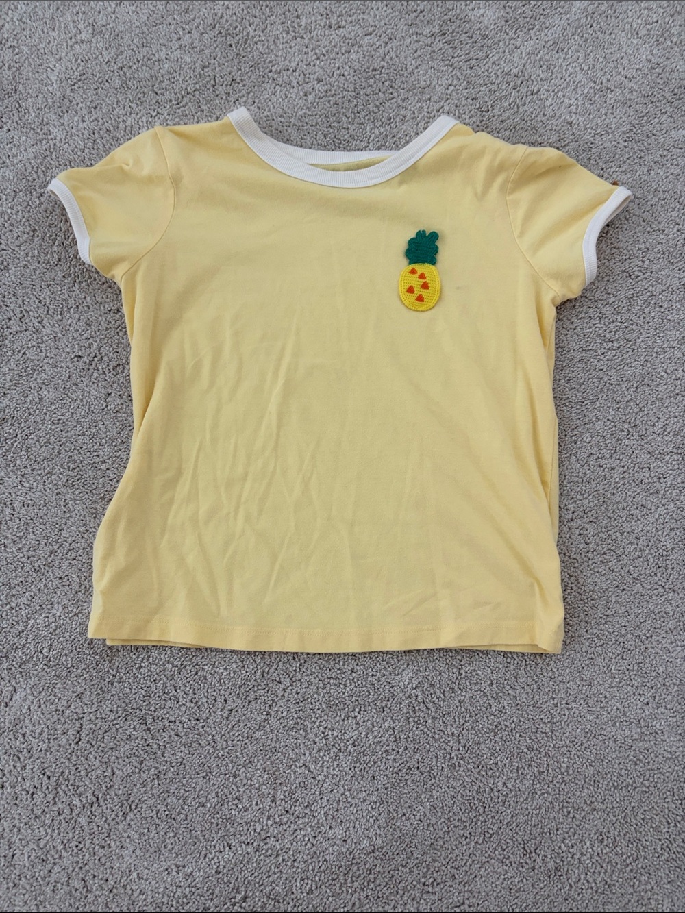 Target Yellow Tee with Pineapple Patch and White Trim